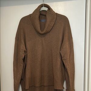 Anthropologie Brown Cowl Turtleneck Sweater
